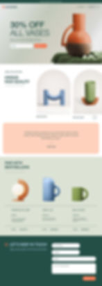 A landing page displaying an orange vase on a green table cloth, with an pop up showing 54K conversions from the website